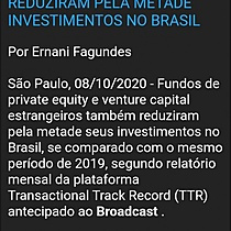Private Equity E Venture Capital Estrangeiros Reduziram Pela Metade Investimentos No Brasil